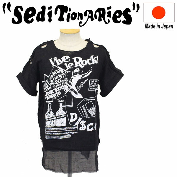 谷Ź SEDITIONARIES by 666 (ǥʥ꡼) MUSLIN TOP S/S ॹȥå Ⱦµ  VIVE LE ROCK ֥å STM0013