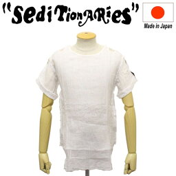 正規取扱店 SEDITIONARIES by 666 (セディショナリーズ) MUSLIN TOP S/S ムスリントップ 半袖 ガーゼシャツ PLANE 無地 ホワイト STM0016