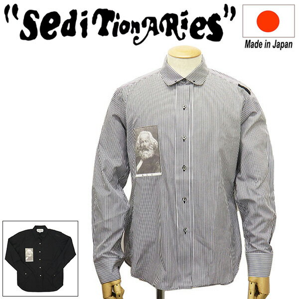 正規取扱店 SEDITIONARIES by 666 (セディショナリーズ) STS0025 カールマルクスパッチドシャツ L/S 長袖 全2色