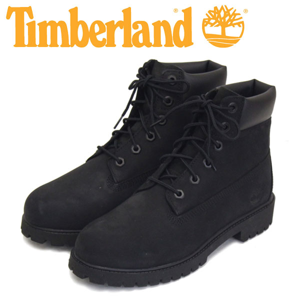 ティンバーランド 正規取扱店 Timberland (ティンバーランド) 12907 6in Premium WP Boot 6インチ プレミアム ウォータープルーフ ブーツ レディース キッズ Black Nubuck TB186