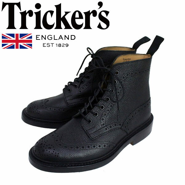 正規取扱店 Tricker's トリッカーズ 2508M COUNTRY BROGUE(カントリーブローグ) ダブルレザーソール ブラックスコッチグレイン TK015