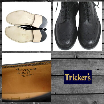 正規取扱店 Tricker's トリッカーズ 2508M COUNTRY BROGUE(カントリーブローグ) ダブルレザーソール ブラックスコッチグレイン TK015