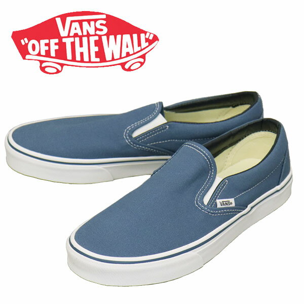 K戵X VANS (@Y oY) VN000EYENVY Ua Classic Slip-On NVbN Xb| Xj[J[ Navy VN537