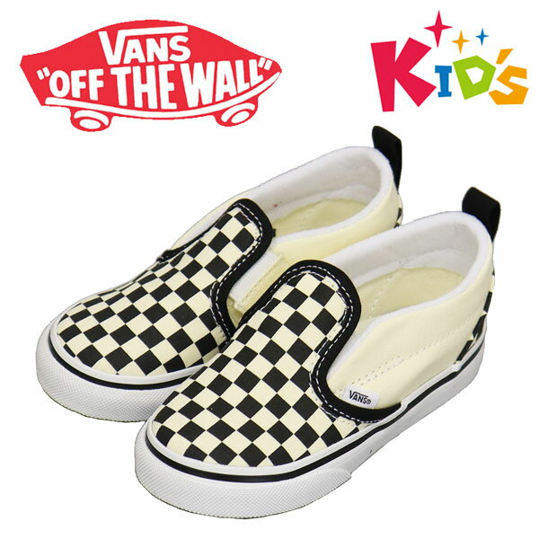 楽天BOOTSMAN 楽天市場店正規取扱店 VANS （ヴァンズ バンズ） Kids 幼児用 VN0A34885GX Td Slip-On スリッポン キッズ トドラー スニーカー （Checkerboard） Black x Whte VN572