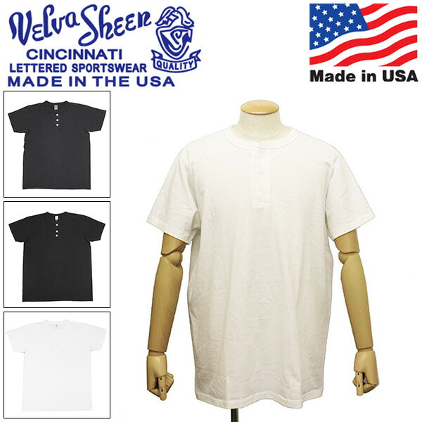 Rakuten - 正規取扱店 Velva Sheen (ベルバシーン) 162003 14/1 PIGMENT S/S HENLEY TEE ピグメント ショートスリーブ ヘンリー Tシャツ アメリカ製 VLVS027