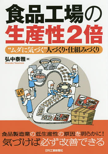 著者弘中泰雅(著)出版社日刊工業新聞社発売日2016年09月ISBN9784526076022ページ数212Pキーワードしよくひんこうじようのせいさんせいにばいしよくひん シヨクヒンコウジヨウノセイサンセイニバイシヨクヒン ひろなか やすまさ ヒロナカ ヤスマサ9784526076022内容紹介食品製造業の低生産性の原因を明らかに！気づけば必ず改善できる。※本データはこの商品が発売された時点の情報です。目次第1章 日本の食品製造業の問題点（巨大製造業でありながら存在感の薄い食品製造業/経済の変化に影響される製造業 ほか）/第2章 食品製造業の生産性を低迷させた原因（低い労働の質と従事者のやる気/低い給与水準が生産性低下を招いた ほか）/第3章 意識を変えることでムダをなくして生産性を向上させる（生産性とは何か/生産性を上げるのに必要なこととは？ ほか）/第4章 食品工場のムダをなくして生産性を向上させる（労働のムダ解消による生産性改善/効率の悪いムダな作業の抜本改善 ほか）/第5章 食品製造業の生産性2倍への道（問題顕在化と改善意欲と自動化で生産性2倍/政府・行政に検討して欲しい事）