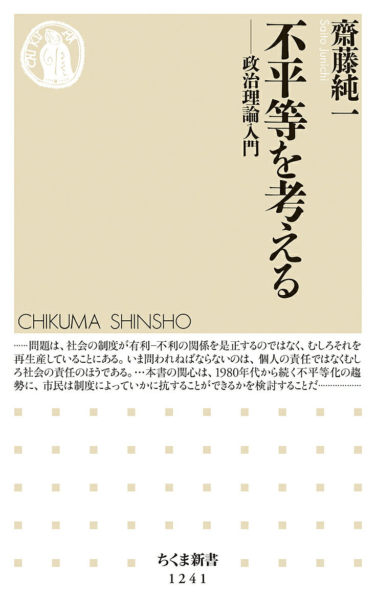 不平等を考える 政治理論入門／齋藤純一【3000円以上送料無料】