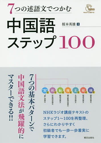 著者榎本英雄(著)出版社朝日出版社発売日2017年10月ISBN9784255010267ページ数251Pキーワードななつのじゆつごぶんでつかむちゆうごくごすてつぷ ナナツノジユツゴブンデツカムチユウゴクゴステツプ えのもと ひでお エノモト ヒデオ9784255010267内容紹介NHKラジオテキストのステップ1〜100を再整理。「7つの述語文」を把握するだけで中国語は飛躍的にマスターできる。入門から中級まで対応。音声CD−ROM付。※本データはこの商品が発売された時点の情報です。目次中国語 最初の最初/こんにちは！さようなら！/ありがとう！ごめんなさい。/1、2、3/4月14日、月曜日。/1個の梨、2枚のチケット、3冊の本/何週間？何日間？/これ、あれ、どれ/私、あなた、彼/私の財布、私のこれらのお金〔ほか〕