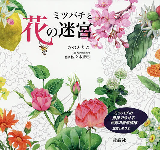 【3千円以上送料無料】ミツバチと花の迷宮 ミツバチの目線でめぐる世界の蜜源植物 迷路とぬりえ／きのとりこ／佐々木正己