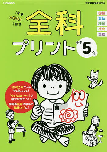 全科プリント 1年分全教科を1冊で 小学5年【3000円以上送料無料】