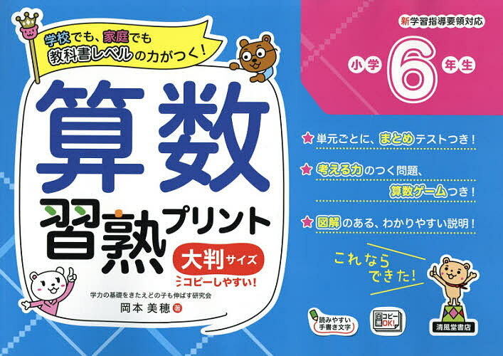 算数習熟プリント 学校でも、家庭でも教科書レベルの力がつく! 小学6年生 大判サイズ／岡本美穂／金井敬之／浜崎仁詩【3000円以上送料無料】