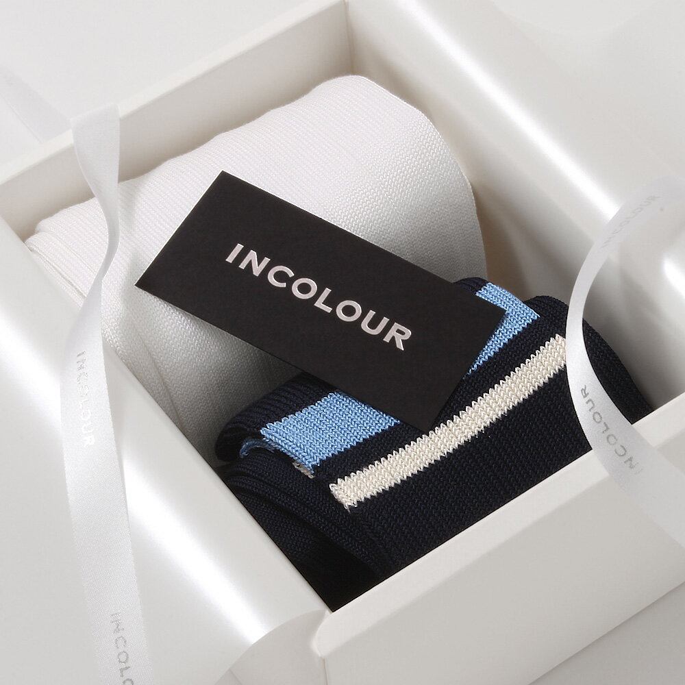 インカラー メンズソックス2P ギフトボックス・LN-WW　INCOLOUR メンズ靴下 ギフト プレゼント 男性　ラッピング無料