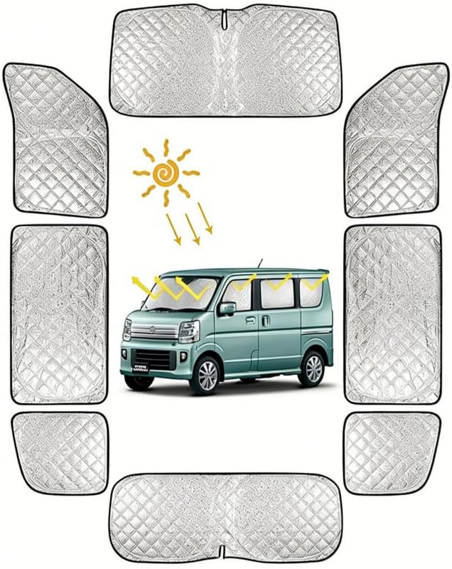 ＼今週限定セール！最大30%OFF！／ BORDAN スズキ エブリイ DA17W DA17V サンシェード 遮光シェード 車中泊 遮光 遮熱 仮眠 プライバシー保護 暑さ対策車用 日除け ブラックメッシュ 6層構造 吸盤付き 取り付け簡単 一台分 8PCS 吸盤付き