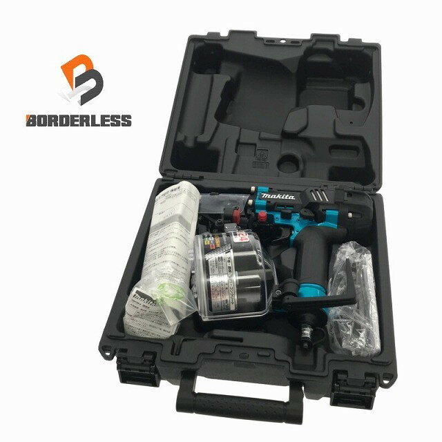 ☆未使用品☆ makita マキタ 高圧 65mm エア釘打機 AN636HM 青/ブルー 本体+パーツ+ケース 112790