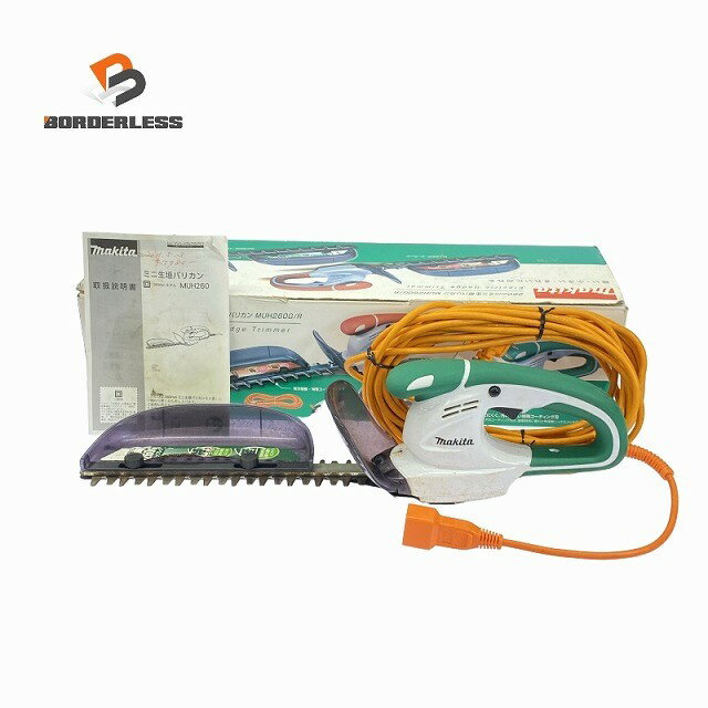 ☆中古品☆makita マキタ 100V 250mm ミニ生垣バリカン MUH260 延長コード付 コード式 ヘッジトリマー 生..