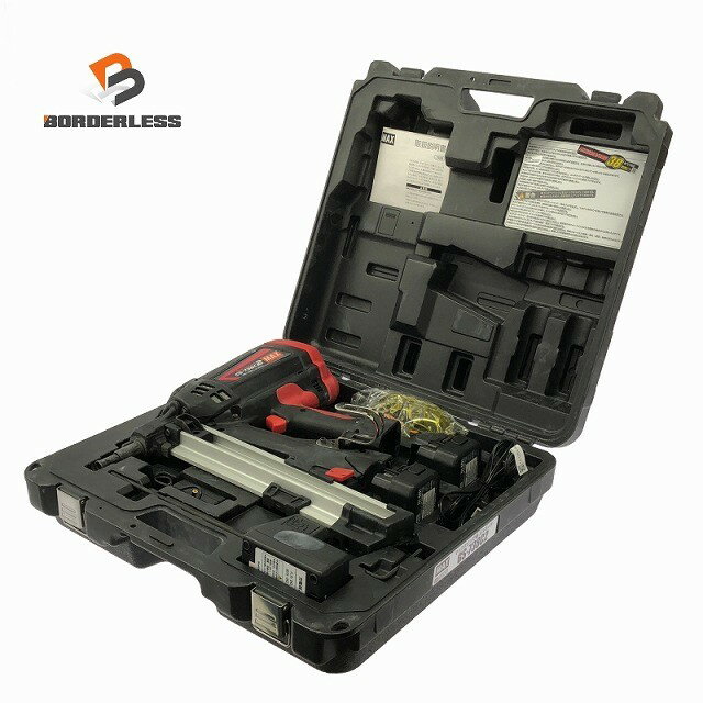 ☆比較的綺麗☆MAX マックス 38mm ガスネイラ GS-738C2 バッテリー2個+充電器+ケース ガス式鋲打ち機 ガス式鋲打機122505