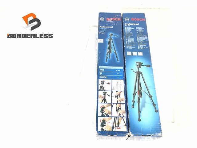 ☆未使用品2本セット☆BOSCH ボッシュ 測量用 アルミ三脚 BT150 気泡管付 ネジ穴1/4