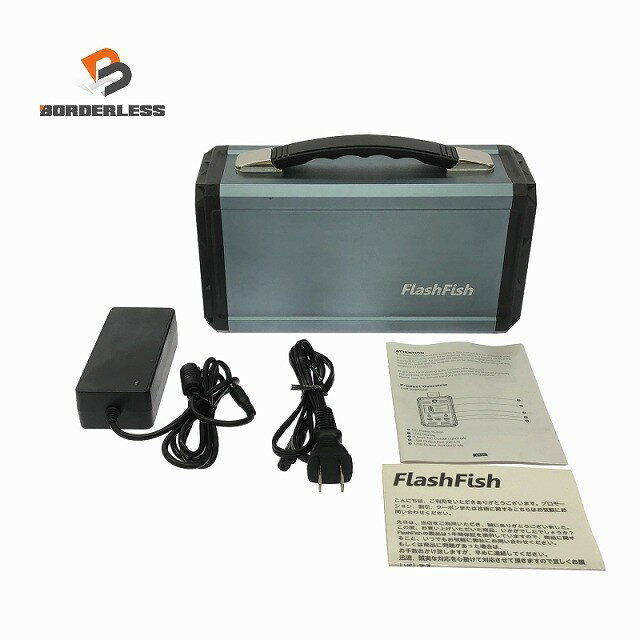 中古美品☆ FlashFish フラッシュフィッシュ ポータブル電源 G300 本体＋ACアダプタ 車中泊 アウトドア キャンプ 防災125866