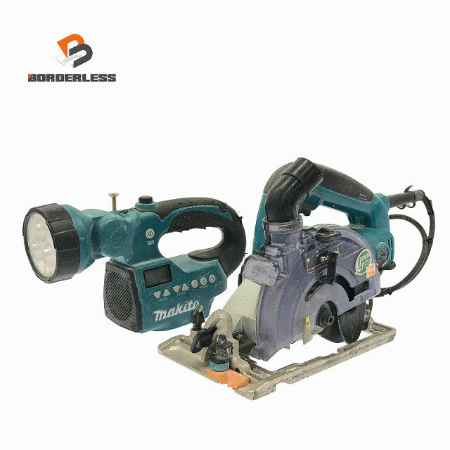 ☆中古品2点セット☆makita マキタ 100V 125mm 防じんマルノコ 5205FX 14.4V/18V 充電式ライト付ラジオ MR050D 防塵マルノコ127651