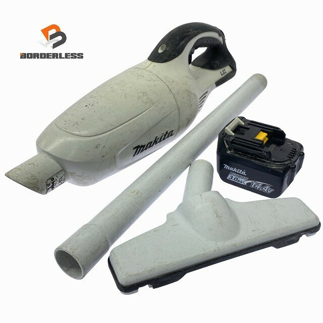 ☆中古品☆makita マキタ 18V 充電式クリーナー CL140FD 本体＋パイプ＋ノズル バッテリ1個(14.4V 3.0Ah)付 コードレス 掃除機129219