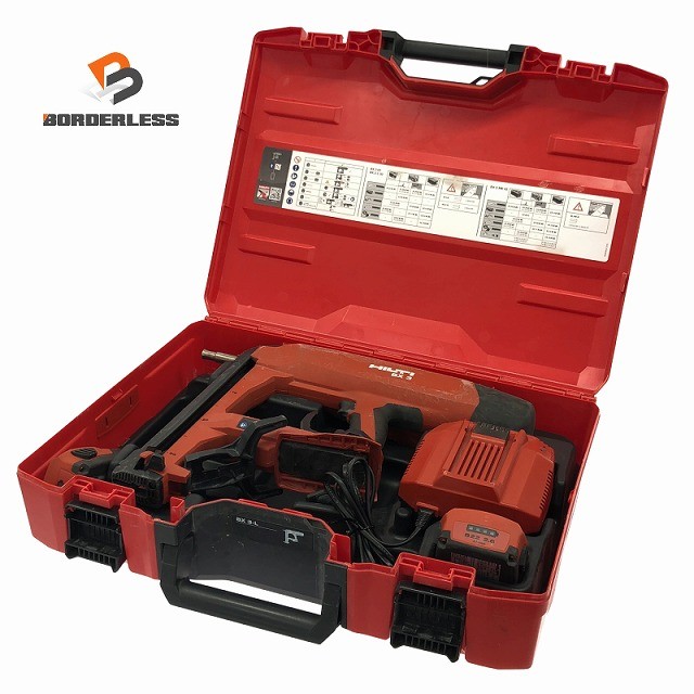 ☆中古品 HILTI ヒルティ 21.6V 充電式鋲打ち機 BX3-L バッテリ2個(2.6Ah)充電器 ケ...
