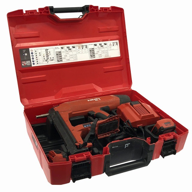☆中古品 HILTI ヒルティ 21.6V 充電式鋲打ち機 BX3-L バッテリ2個(2.6Ah)充電器 ケ...