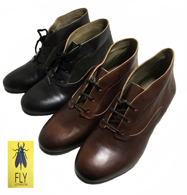 【OUTLET】【FLY LONDON】レースアップブーティー【あす楽対応】フライロンドン/ブーティー/レースアップ/天然皮革/レディース/アンクル丈/カジュアル/コーンヒール/歩きやすい/海外ブランド/ポルトガル/