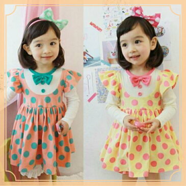 ただ今店内ポイント5倍&クーポン配布☆子供服 水玉長袖ワンピース★キッズ かわいい 女の子 長袖 ワンピース 春秋 結婚式/発表会/入園/入学式/卒業式/パーティー/フォーマル 100cm 110cm 120cm 130cm 140cm 【当店オススメ】