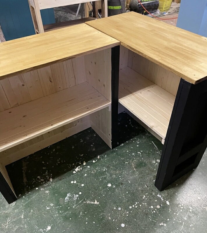 天然木 キッチンカウンター レジカウンター カフェカウンター 受付カウンター 職人手作り 一点物 幅90cm×高さ85cm×奥行き40cm 無垢材 [3]