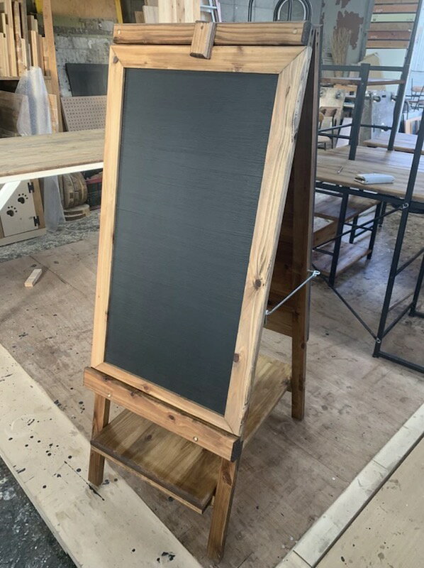 Rakuten - 天然木 店舗 看板 黒板 POP お店 完成品(組み立て無し) 職人手作り 一点物 幅500mm×奥行き600mm×高さ1200mm ハンドメイド