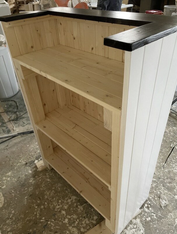 天然木 レジカウンター カフェカウンター 受付カウンター キッチンカウンター 職人手作り 一点物 幅72cm×高さ105cm×奥行き38cm 無垢材 [2]