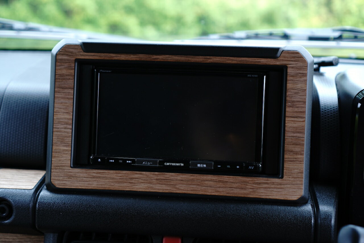 ジムニー JB64 JB74 リアルウッド ウォールナットシール オーディオパネル ナビパネル 天然木 突板 LIF インパネ 木目 ステッカー