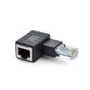 RJ45 LAN LAN変換コネクタ コネクタ L字 L字型 直角 90度 イーサネット CAT5 準拠 LANケーブル RJ45 (オス) - RJ45 (メス) アダプタ コネクタ【1個入】 送料無料 その1