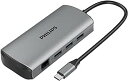 Philips(tBbvX) 8-in-1USBnu PD100W}[d ő5Gbps f[^] 4k30Hz𑜓x USB-C/USB-A3.0/HDMI/LAN|[g J[h[_[@\ DLK5530C