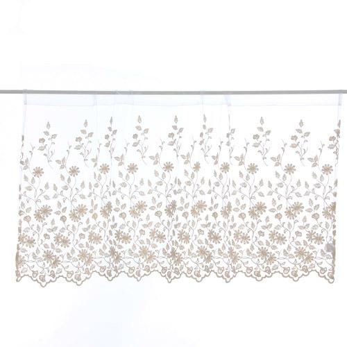 【メール便発送対応】コットンフラワー　カフェカーテン60cm丈60×120cm　おしゃれ 薔薇とレースと天使のお店 薔薇雑貨 姫 バラ ローズ ばら ロマンチック 雑貨 レース　キッチン　カフェカーテン 薔薇店