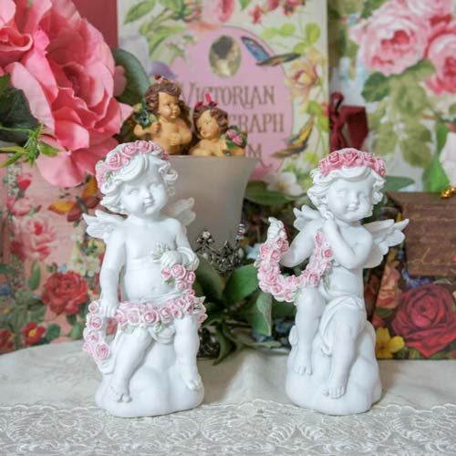 花飾りを作るエンジェルオブジェ　A・B別売りエンゼル　天使　薔薇とレースと天使のお店