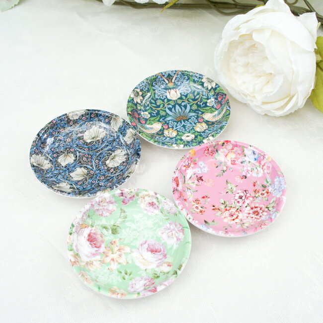 小皿 醤油皿 豆皿 薬味 メラミン製 ローズ おしゃれ 直径9.5cm 薔薇