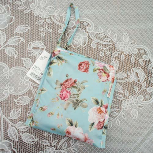 エコバッグLサイズ LA LUICE ルドゥーテブロッサム 撥水加工 ブルー ピンク 薔薇 ...