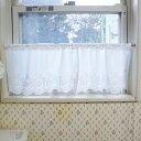 【メール便発送対応】コットンローズ カフェカーテン 30cm丈30×120cm おしゃれ 薔薇とレースと天使のお店 ナチュラル ロマンチック 雑貨 レース キッチン 目隠し
