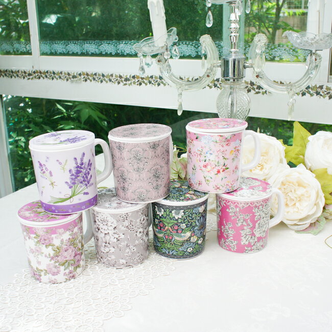 蓋付きマグカップ メラミン製 ローズ おしゃれ 薔薇 350ml 入院時にも ストロベリー 花柄