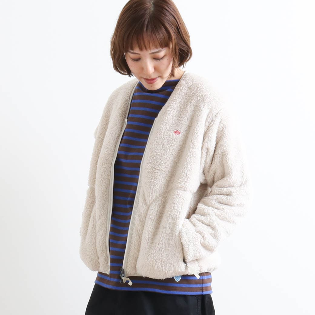 ダントン ジャケット レディース DANTON ダントン ハイパイルフリース ジップ Vネックジャケット HIGH PILE ZIP V-NECK JACKET DT-A0019HPF レディース ボーンフリー BORN FREE