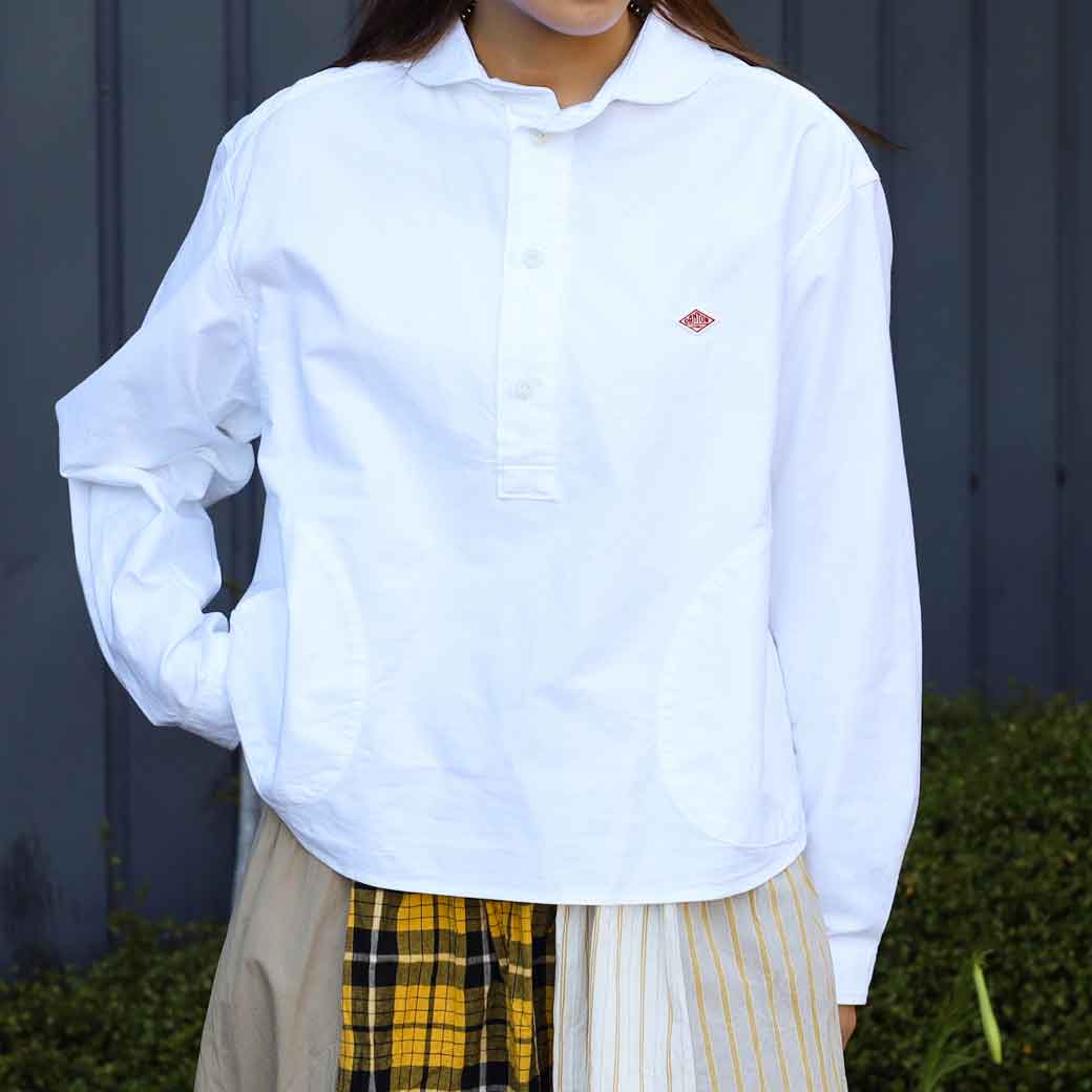 DANTON ダントン ラウンドカラー プルオーバー ワイドシャツ 長袖 ROUND COLLAR P.O WIDE SHIRT L/S DT-B0174SOX