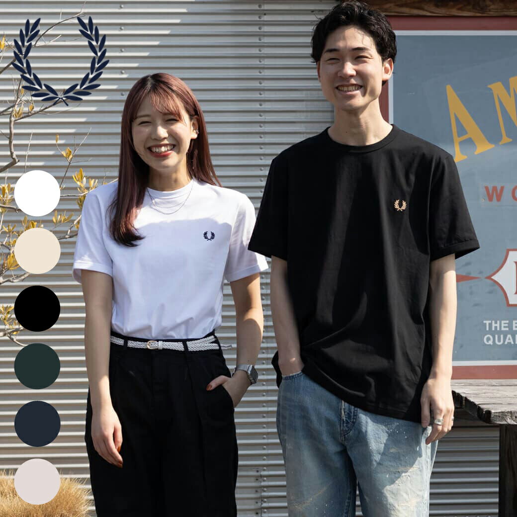Rakuten - FRED PERRY フレッドペリー リンガーTシャツトップス RINGER T-SHIRT ユニセックス メンズ レディース 春夏 ブラック ホワイト ネイビー ポリッジ マール グラスルーツ エクリュ XS-XL