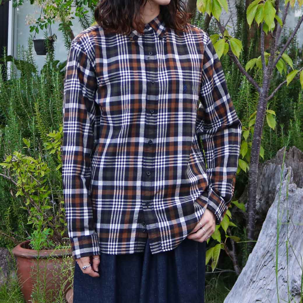 Gymphlex WtbNX C/TEN cC`FbN  {^_EVc C/TEN TWILL CHECK B.D. SHIRT L/S GY-B0197CTE {[t[ BORN FREE