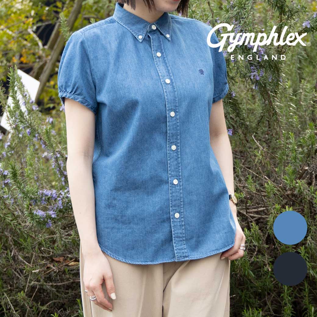 Gymphlex WtbNX Cgfj t`X[uVc LIGHT DENIM FRENCH SLEEVE SHIRT GY-B0242SDM