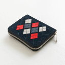 Hender Scheme エンダースキーマ argyle square zip purse アーガイルスクエアジップパース argyle navy cow leather 牛革 pig leather 豚革 ONE