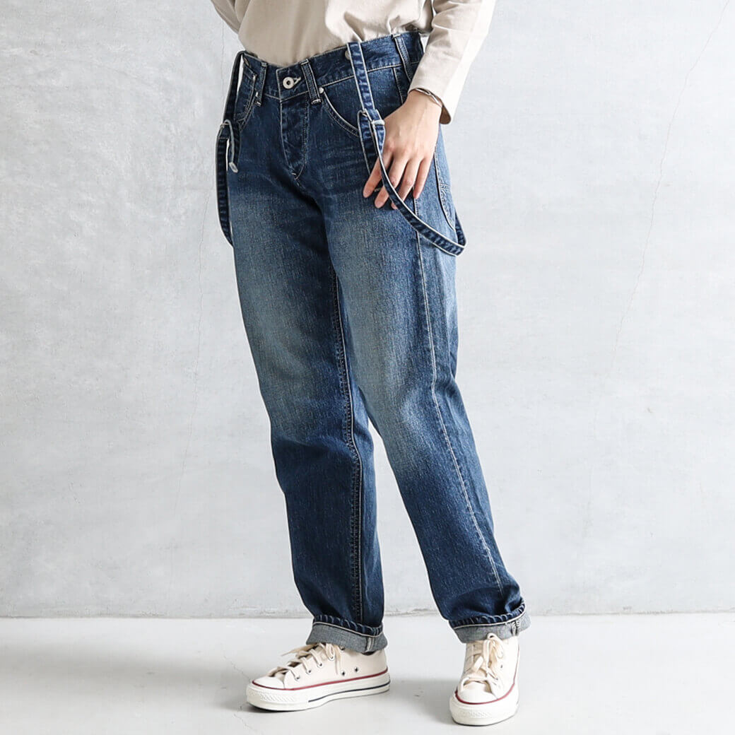 【今だけポイント10倍】ジョンブル JOHNBULL サスペンダーワークパンツ　Suspenders work pants 112140721101 レディース ボトムス　デニム　秋冬 サスペンダー