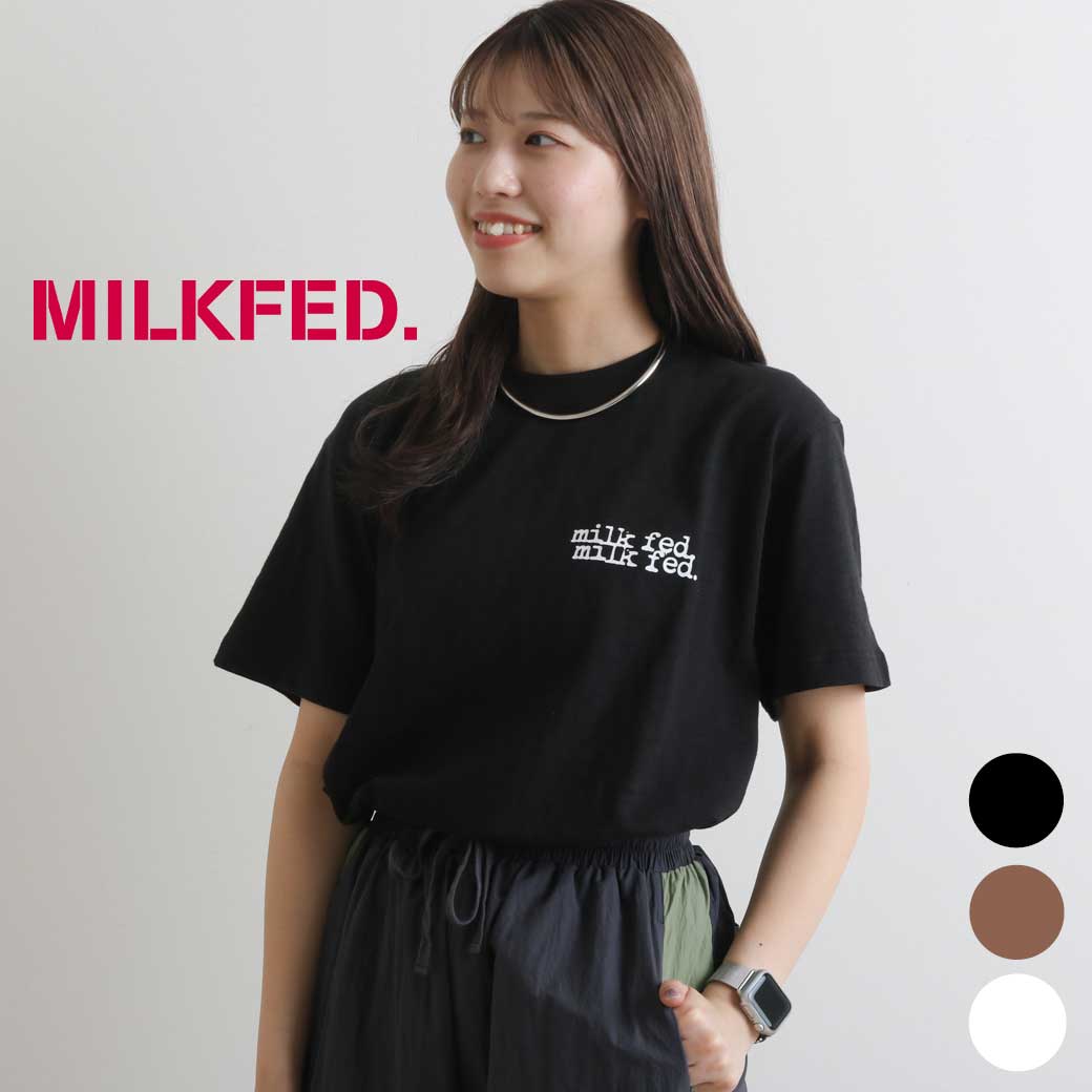 MILKFED. ~NtFh LOGO SLAB S/S TEE fB[X gbvX  TVc vg S 2024N t 103242011004 BORNFREE {[t[