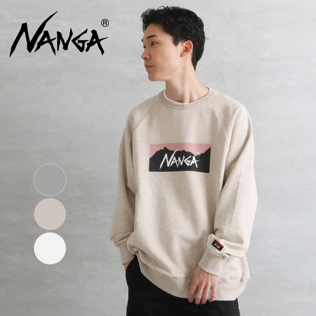 NANGA ナンガ エコハイブリッド ボックスロゴ スウェットシャツ ECO HYBRID BOX LOGO SWEATSHIRT N000 N1b1 NW2311-1F201