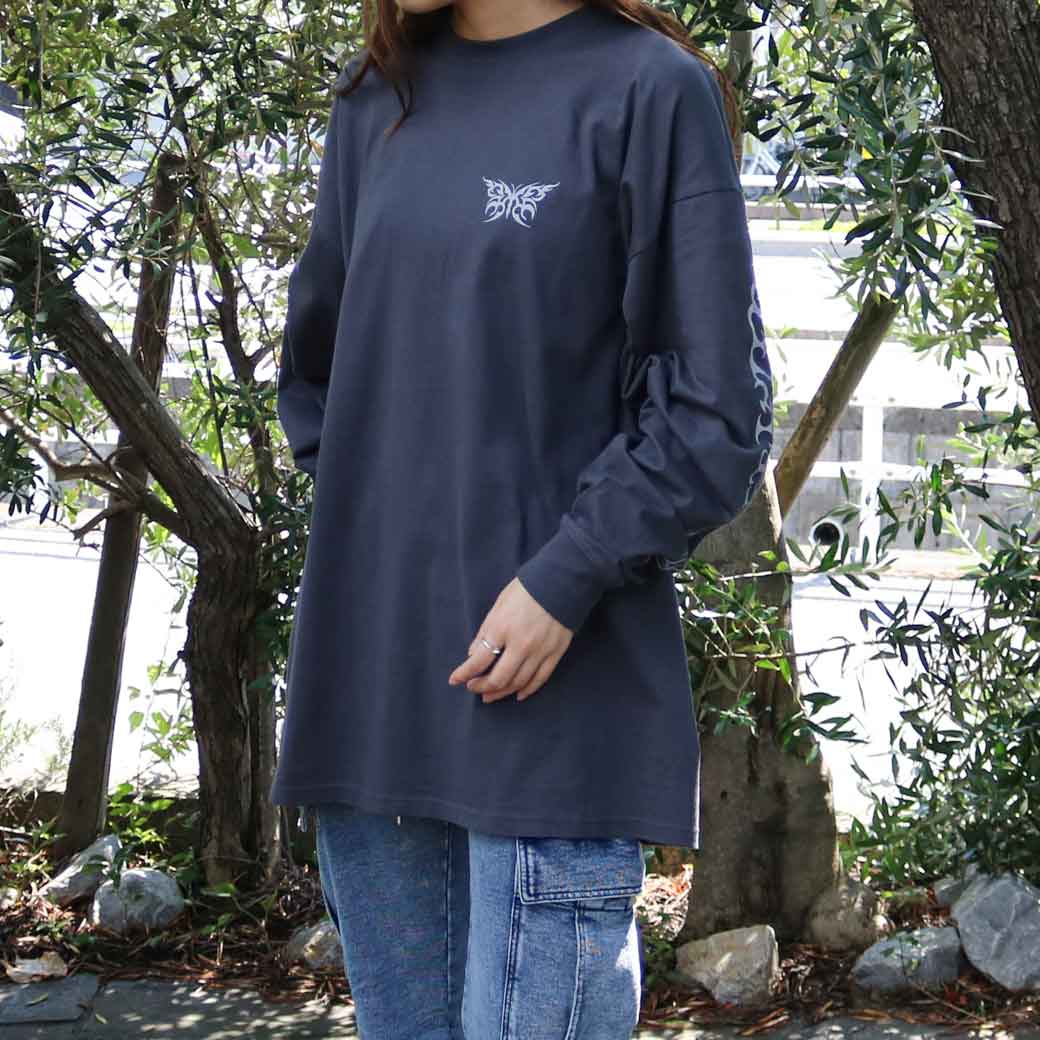 GbNXK[ X-girl gCoo^tCOX[uTVchX TRIBAL BUTTERFLY L/S TEE DRESS@fB[X 105233041003@gbvX@TVc@s[X@@u@S {[t[ BORN FREE